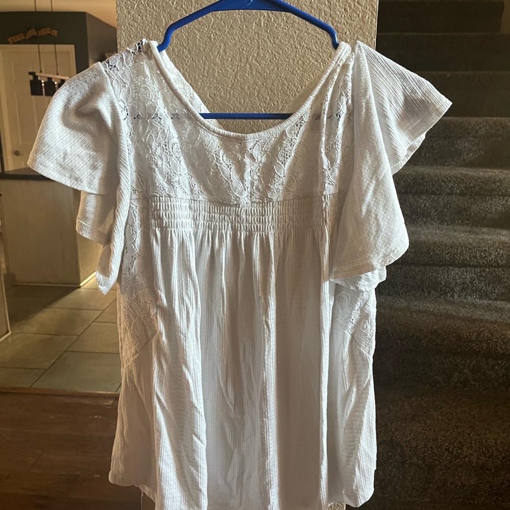 Cute white lace top